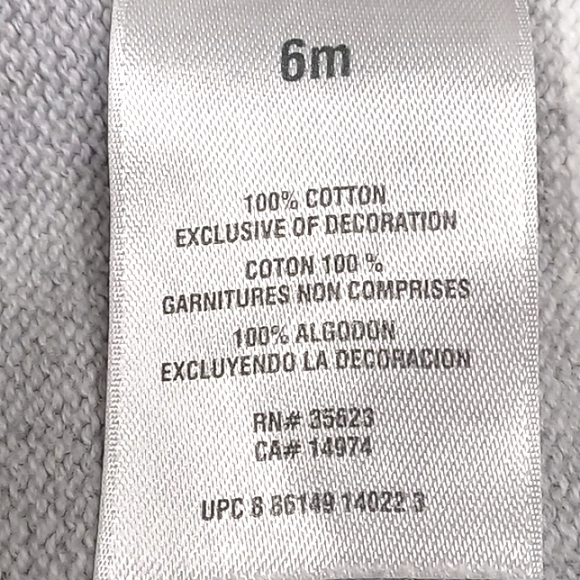 Carter's grey and white striped sweater US 6M - Picture 5 of 6